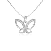 moissanite butterfly necklaces in sterling silver